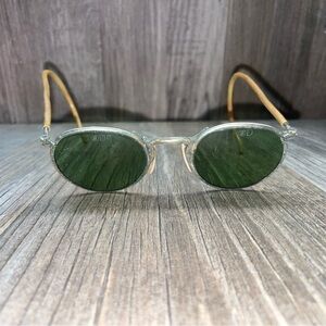 VTG 1930'S AMERICAN OPIITCAL FUL VUE 23 ROUND GREEN TINITED SUN GLASSES W/CASE